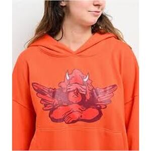 Boys Lie Red Flag Hoodie Orange Oversized One Size